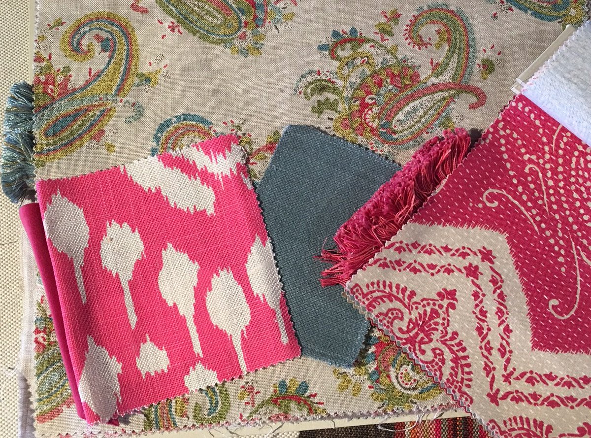 Fabric options for client consideration.
#interiorstyling #interiordesign #fabric #softfurnishings #interiordecoration #colour #pattern #cheshire #bespoke #completepackage