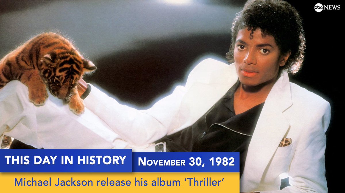 GMA's tweet photo. Michael Jackson released his hit album "Thriller" on this day 35 years ago. https://t.co/QxqX3vMxr3