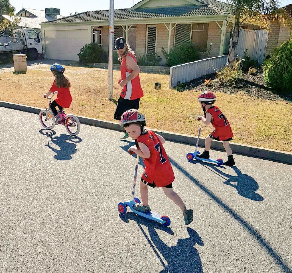 Set of twins and a daughter keeping me busy! #alcoholthinkagainhcs <a href="/PerthWildcats/">Perth Wildcats</a>