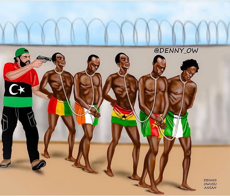 Modern slavery! Big Up to the artist on this ☝️ #StopSlavery #Libya