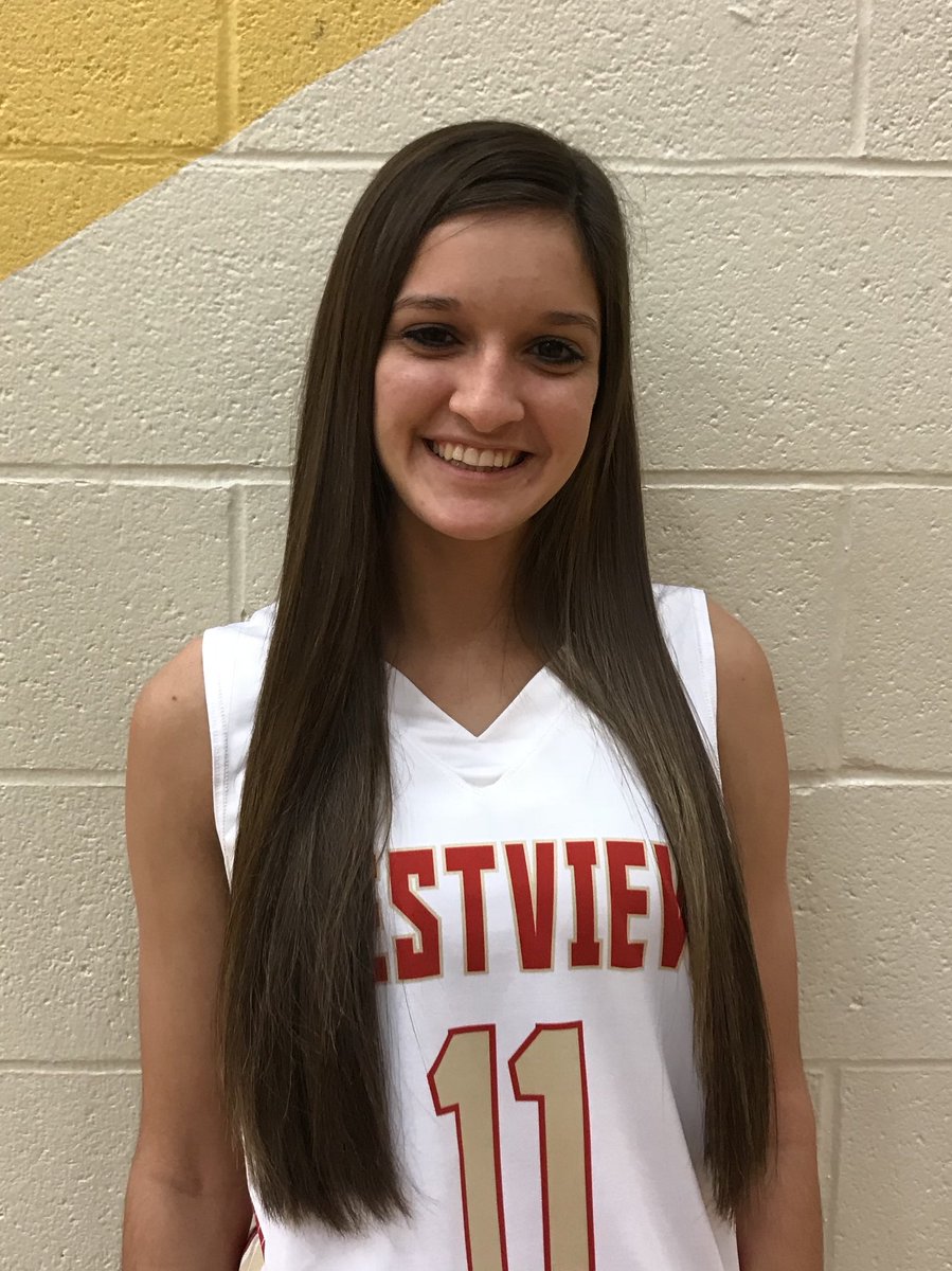 WVgirlsBball's tweet photo. Senior @bradiyoder continues to be a threat behind #3pointline. Watch Bradi and the @WVgirlsBball at home tonight against WN! #WeAreWestview #PackTheGym https://t.co/d63qeGzdFK