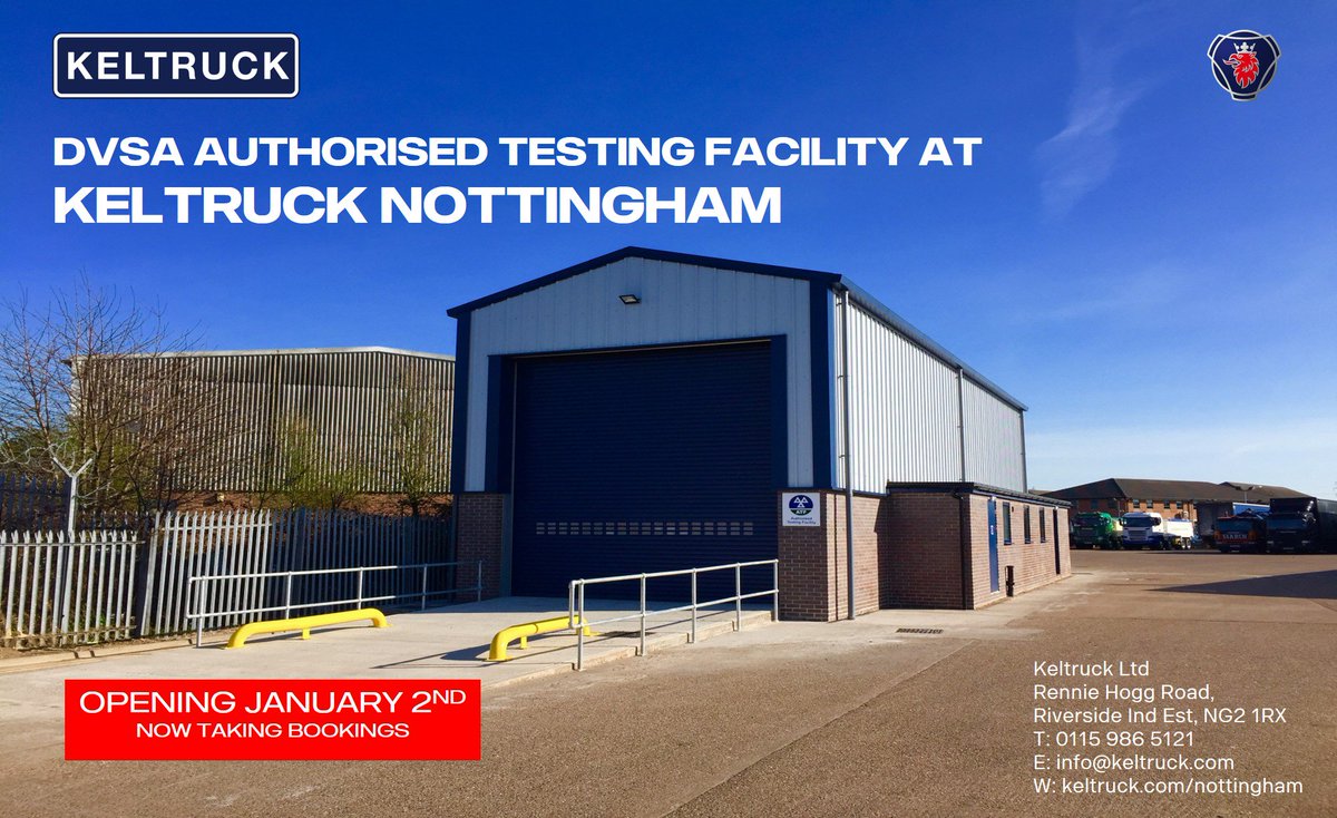 keltruck's tweet photo. @ScaniaUK @ScaniaGroup @DVSAgovuk @SFletch8 @DVSAgovuk #AuthorisedTestingFacility opening 2 January 2018 at #Keltruck #Scania #Nottingham #EastMidlands #NG2
Bookings: 01159865121 | nottingham@keltruck.com | https://t.co/dgReEYPzch
#EastMids #AllMakes #ATF #MOT #RelyOnUs https://t.co/IQHFhfpcPY