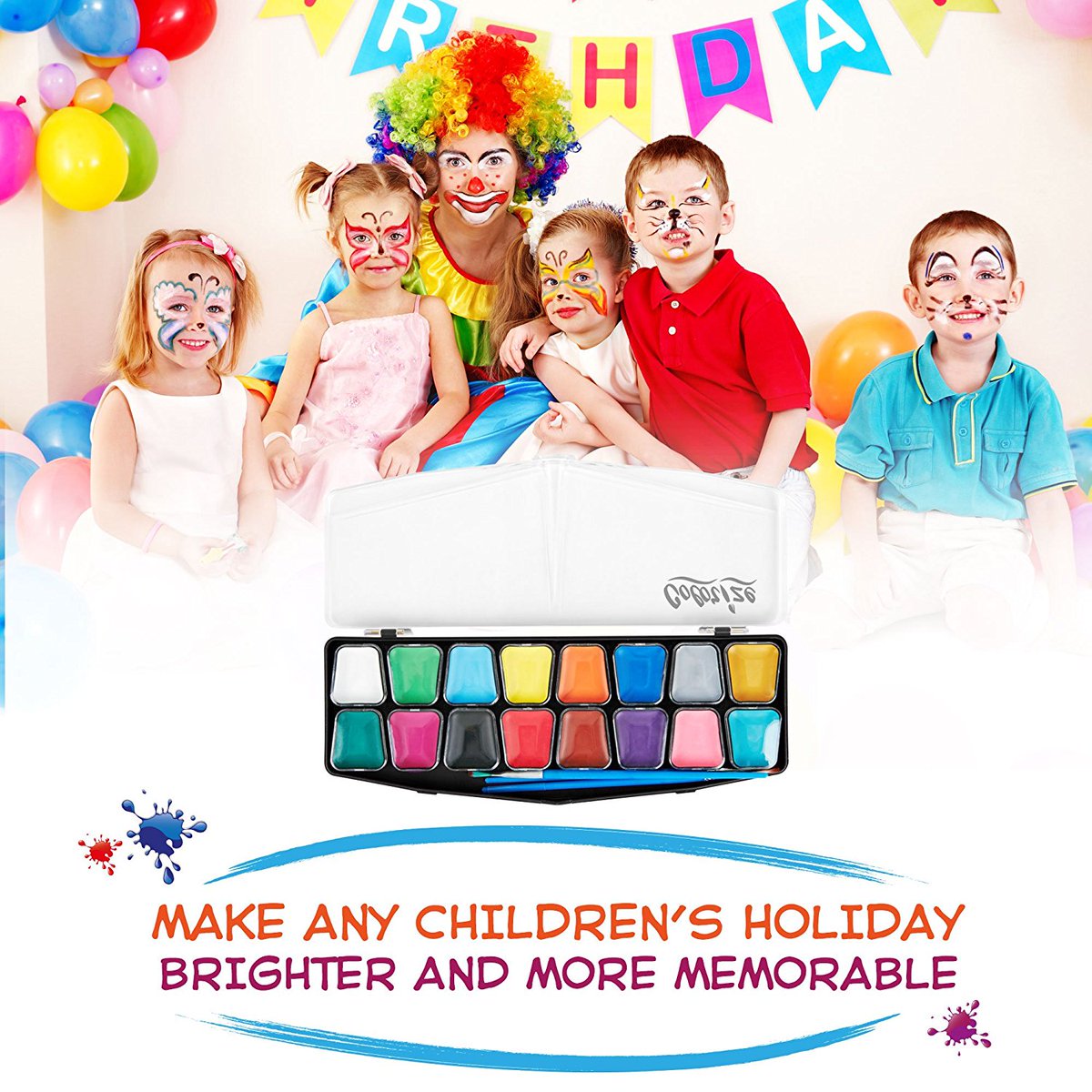 WingFacePaints's tweet photo. Best Quality Body Face Painting Kit Professional Palette: 16 Colors, Stencils, Brushes, Non-Toxic, Hypoallergenic, Easy Apply &amp; Remove@Wingfacepaints.com https://t.co/zDXDLMcdq7