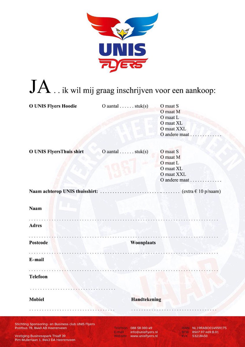 PieterBalstra's tweet photo. De #merchandise #artikelen @UNISFlyers kun je ook via email bestellen: fanshop@unisflyers.nl #Hoodies #Fanshirts #Sjaals #Klappers #Minidress #Keycords #Sleutelhangers #Pucks #Armbandjes etc. etc. Lets's go Flyers, Let's Go! #ijshockey 50 jaar #Flyers! https://t.co/9G7l89Mk8F