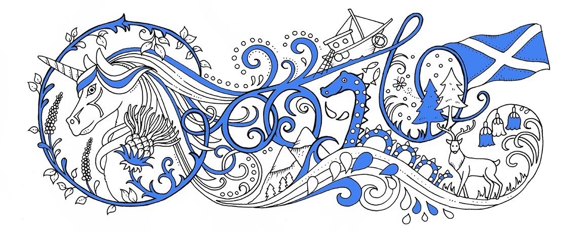 celticcritters's tweet photo. Happy #StAndrewsDay everyone!  Have you noticed today’s #GoogleDoodle celebrates things Scottish - Loch Ness Monster, Bluebells, Red deer, Lochs, thistles, Saltire and even a unicorn https://t.co/H2NlwvmWYL https://t.co/x4XQ4QvVvN