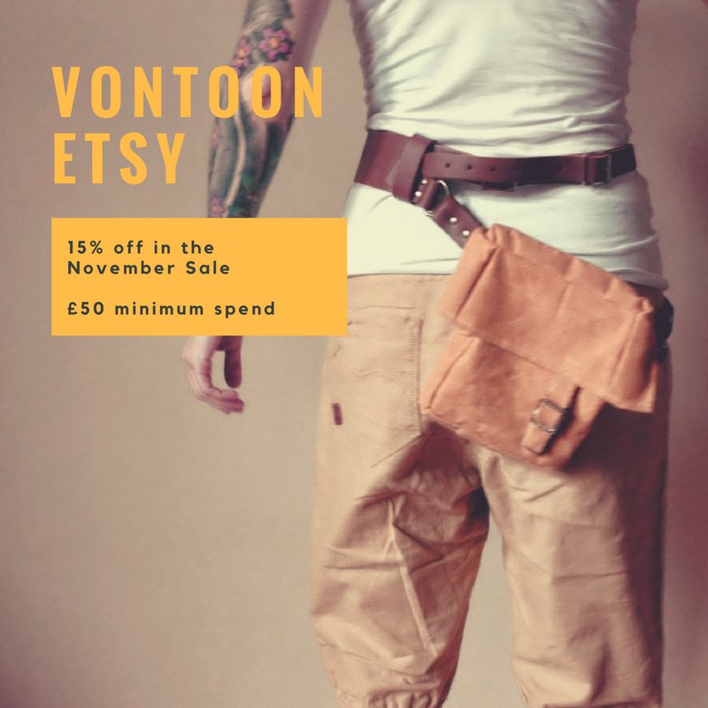 Last Day of the #EtsySale check out the link below for the Vontoon Etsy shop

etsy.me/2zGsbyJ

#vontoon #leather #etsy #shopetsy #novembersale #cosplay #steampunk #apocalypse #dieselpunk #madmax #burningman #wasteland #wastelandweekend #larp #costume #laracroftcostume