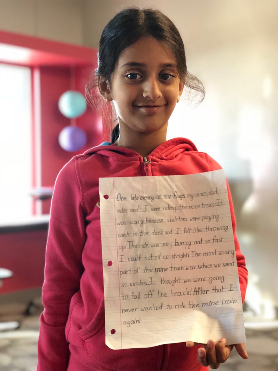 OatisNotice's tweet photo. This learner had an AWESOME final draft for a seed story today! What progress! Love the transition words, details and VOICE! #rjlblue2 @netzerolee https://t.co/bLV8eb1FNu