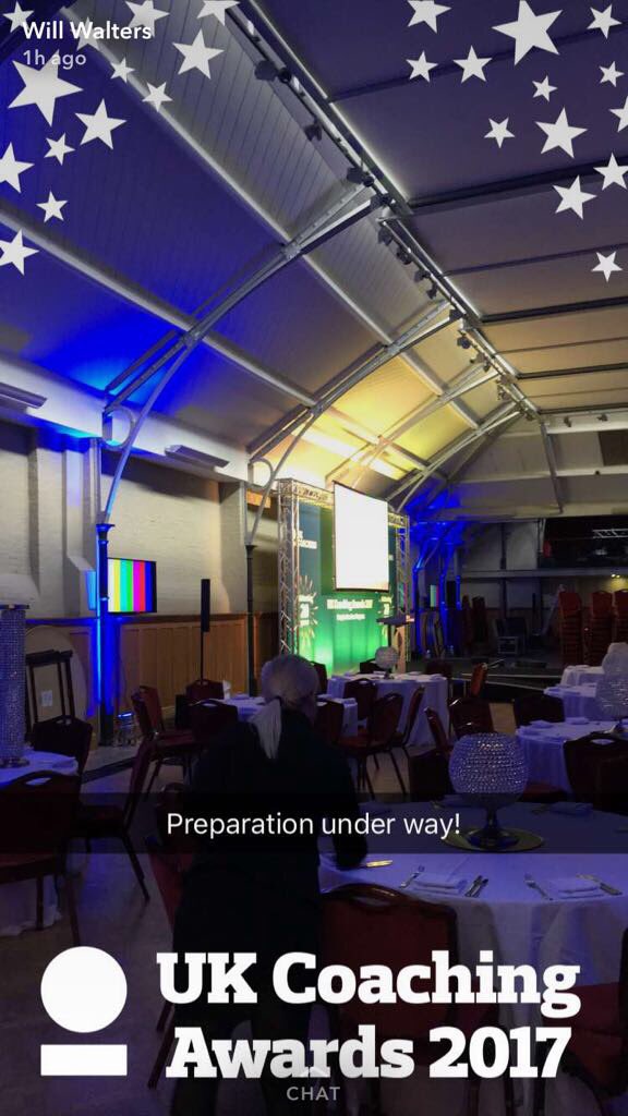 TMGMakes's tweet photo. Preparation is well underway #UKCoachingAwards ✨ check out @Will_Walters53 snapchat from the venue @_UKCoaching https://t.co/aca1iCFKjT