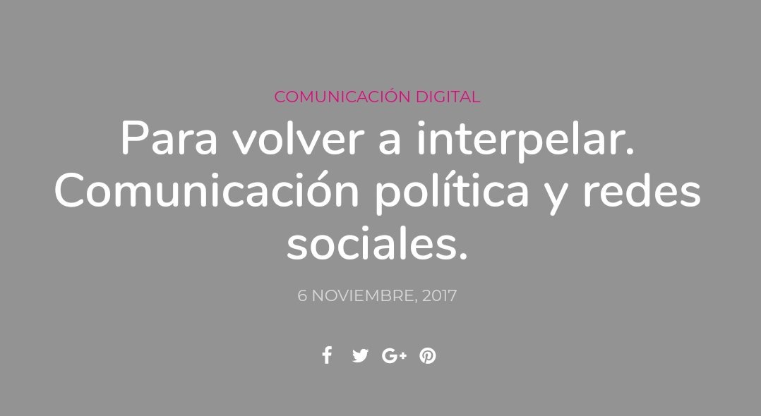 Escribí para para la revista de <a href="/ComPolUCA/">ComunicaciónPolítica</a> sobre la dificultad de las campañas digitales para interpelar ciudadanos 😪. Pueden pasar, ver y compartir si gustan 😉. laroscacompol.com/2017/11/06/par…