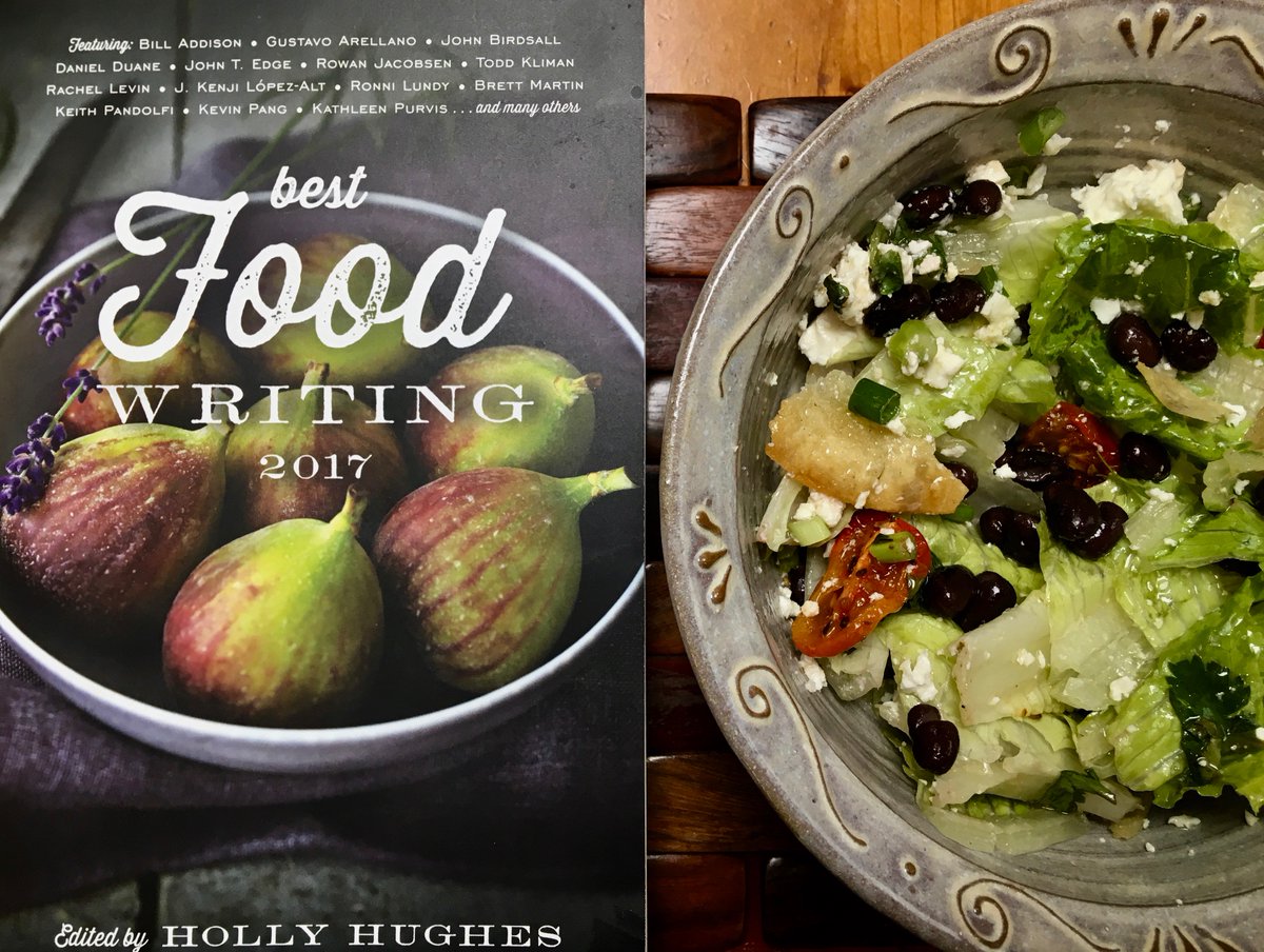 bookclubcookboo's tweet photo. Food writing fans! #BookClubDaily #BestFoodWriting 2017 @HollaHugh @DaCapoPress. 2017 writers include @John_Birdsall @MarinaOLoughlin @BillAddison @BeshaRodell Pairing: @JoeYonan Ex Texas Salad. Enter #bookclub #giveaway https://t.co/14kW8wij8y https://t.co/rSbMrjXH6C