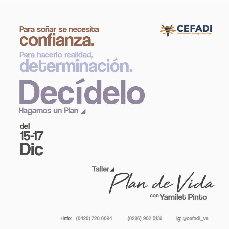 Cefadi_ve's tweet photo. Cada vez que te encuentras con personas que cuestionan tus acciones, están intentando timarte tus sueños. #PlanDeVida con @yamiletpinto https://t.co/co9opwuWdC