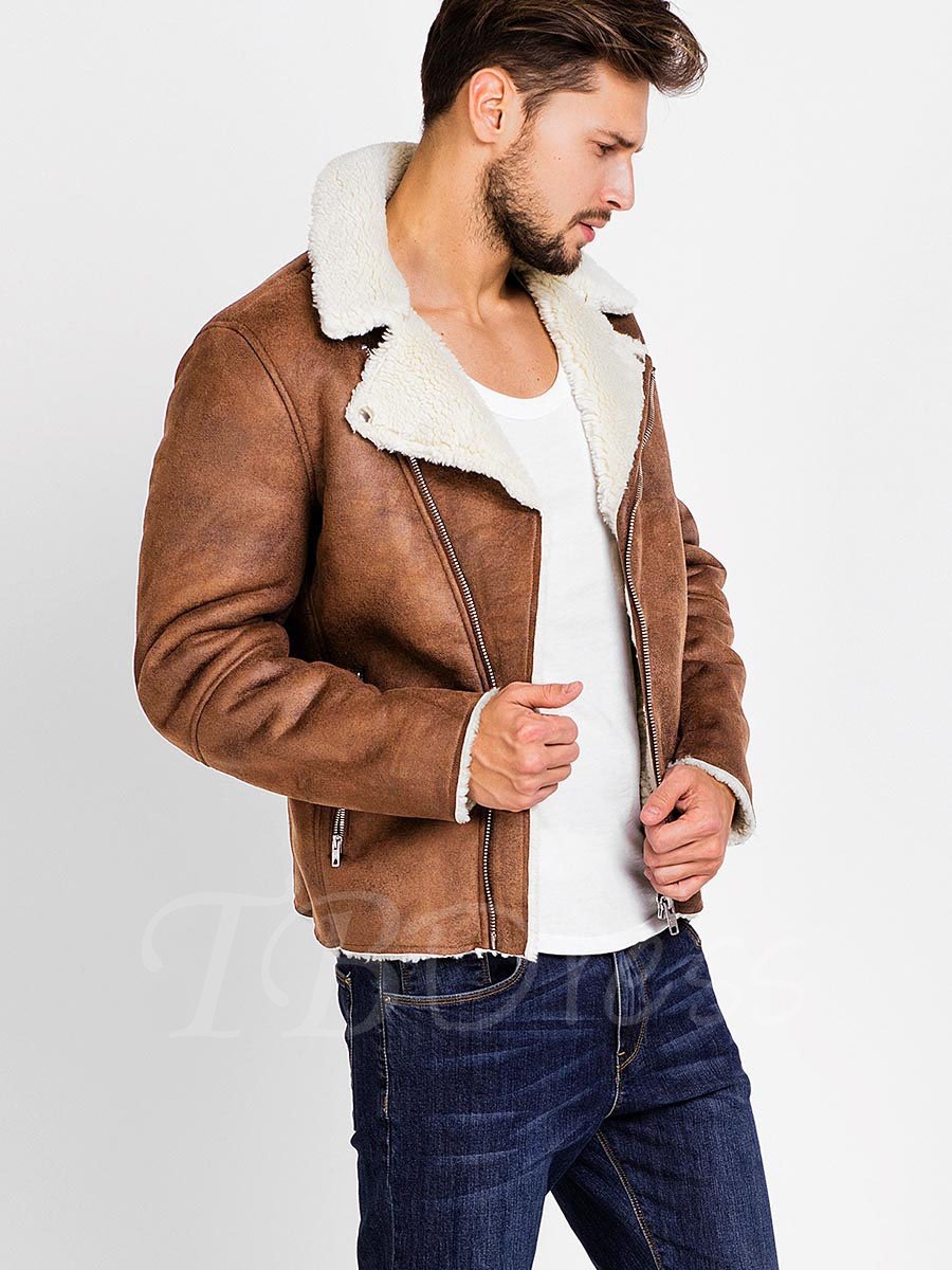 Lapel Faux Shearling Zipper Slim Men's Biker Jacket with Side Pockets
Order Here : ow.ly/mICH30gUQPm