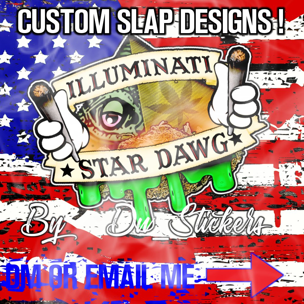 DWTrader_UK's tweet photo. ILLUMINATI Dawg Star Strain Custom Design <3 #customsticker #illuminati #dawgstar #budd #slapsticker #usa #usaflag #customdesigns #strains #maryjaneuk #instadab #followme #share #keeprollin #thc #cbd #grapekandy https://t.co/vNTwoPQuvp