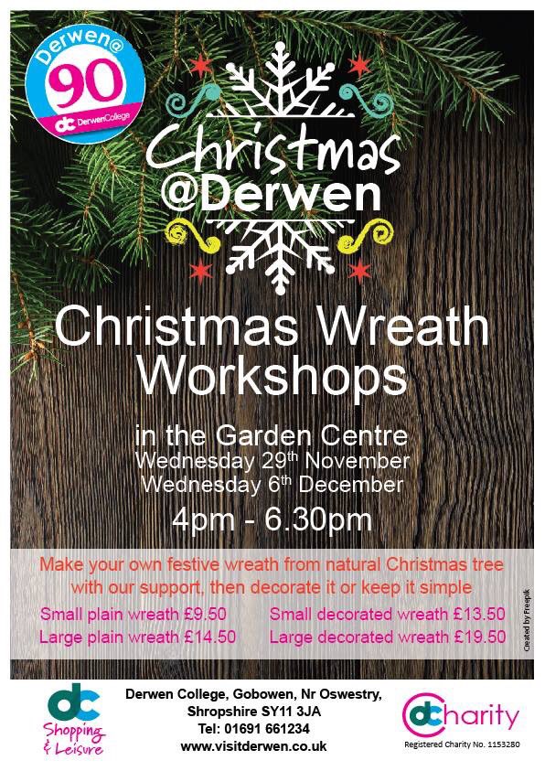DerwenCollegeGC's tweet photo. A selection of #Christmas #Wreaths made @DerwenCollege @DerwenCollegeGC in our first of two workshops. The following workshop is 6th #December #festive #homemade Just turn up!! https://t.co/WZ1Vmlkk9y