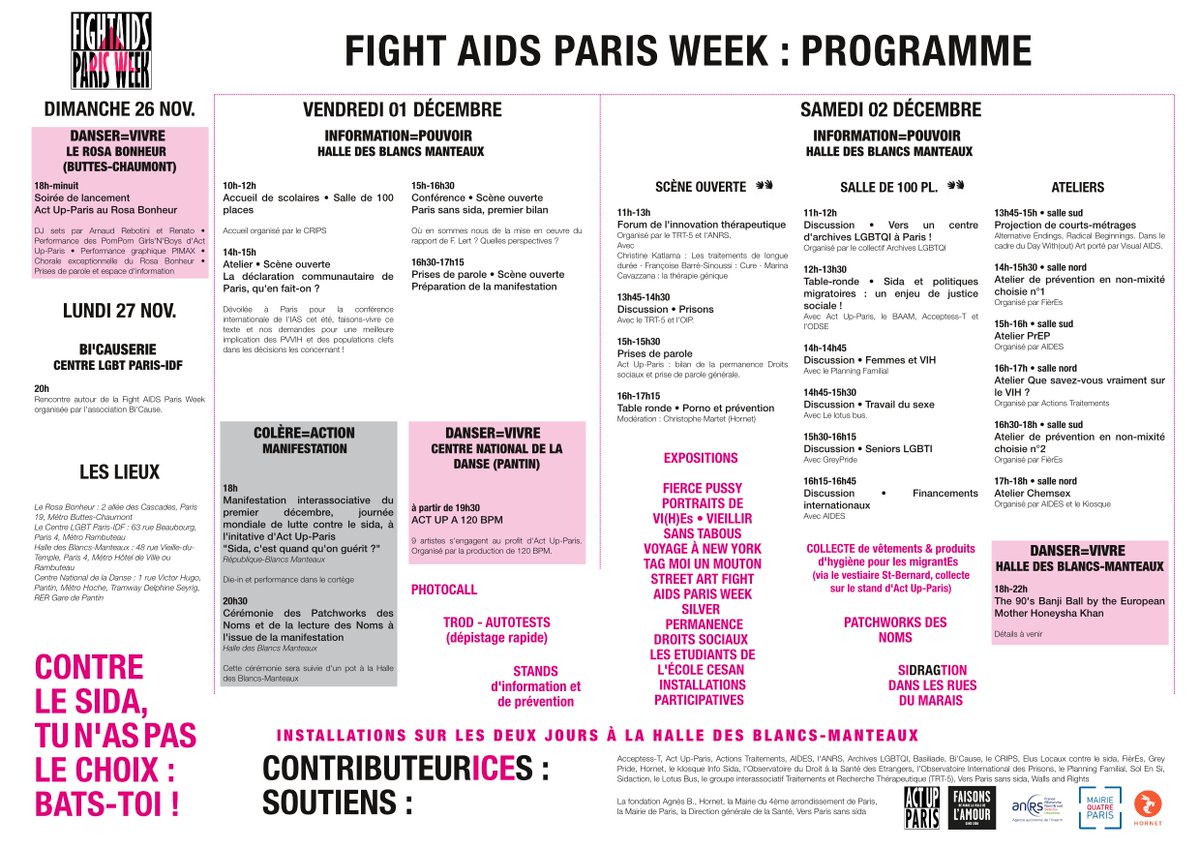 actupparis's tweet photo. #FightAIDSParisWeek Une nouvelle version du programme a été établie, toutes les infos ici : https://t.co/bGSpjHqUgz https://t.co/FUokBfP0n2