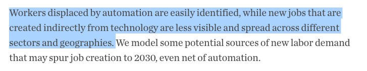 joeclobo's tweet photo. This is a key point from the McKinsey report into the future of jobs. Behind the headline of 800m jobs lost is recognition that it is impossible to account for jobs created in brand new industries/sectors #AI #tech https://t.co/BZoisLC2Vg https://t.co/bK1Dg0kSFo