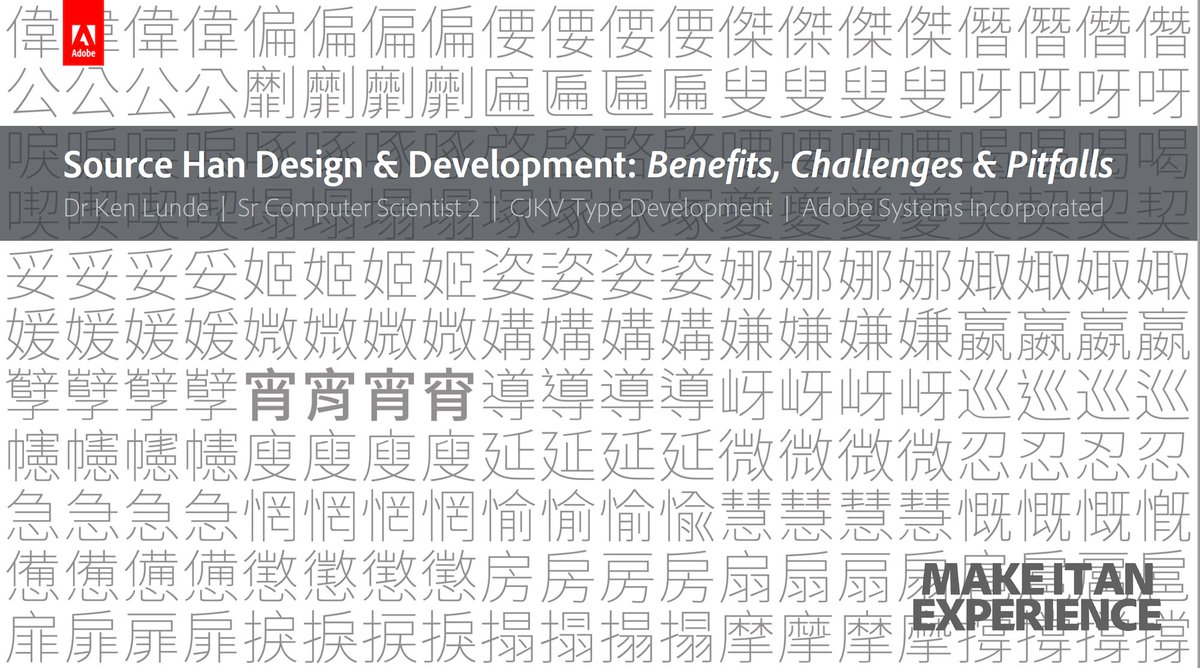 ken_lunde's tweet image. I am very much looking forward to speaking about the #SourceHan typeface families at #FaceInterface, which starts tomorrow, and also meeting many colleagues for the first time face-to-face → nonlatin.org @tsmullaney
