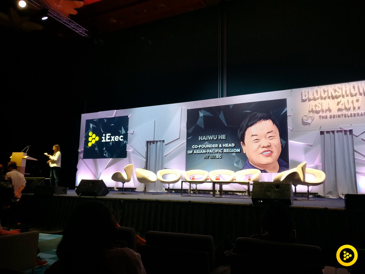 iEx_ec's tweet photo. iExec was proud to sponsor #BlockShow2017. Many thanks to @Cointelegraph for its perfect organisation. Now let's party! #BlockShow #BlockShowAsia $RLC https://t.co/A8XJiVeSIq