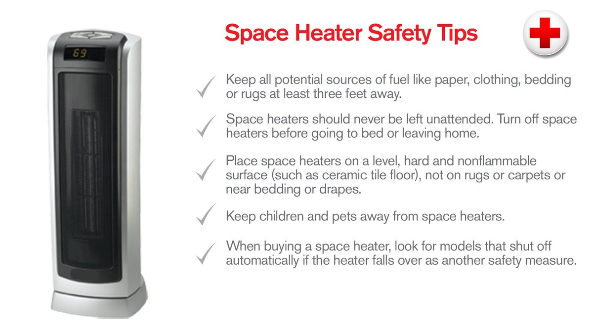 SuburbanIFR's tweet photo. The Consumer Product Safety Commission #CPSC estimates that more than 25,000 residential fires and more than 300 deaths are caused EACH YEAR by #SpaceHeaters.  Take caution with these helpful reminders.  #SafetyFirst #Preventable https://t.co/0JK0WqylfM