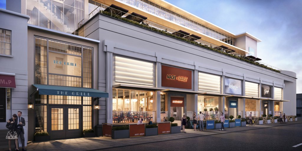 MeshMediaVisual's tweet image. Night scene of a proposed retail street #roofterrace #restaurants #retail