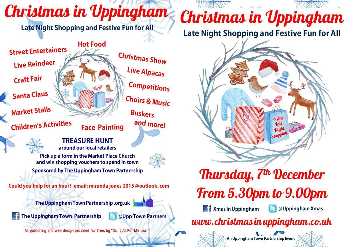 Pls RT. All the info you need for this year’s event! 🎄🎅🎶🍷🌟✨🎄❤️#uppingham