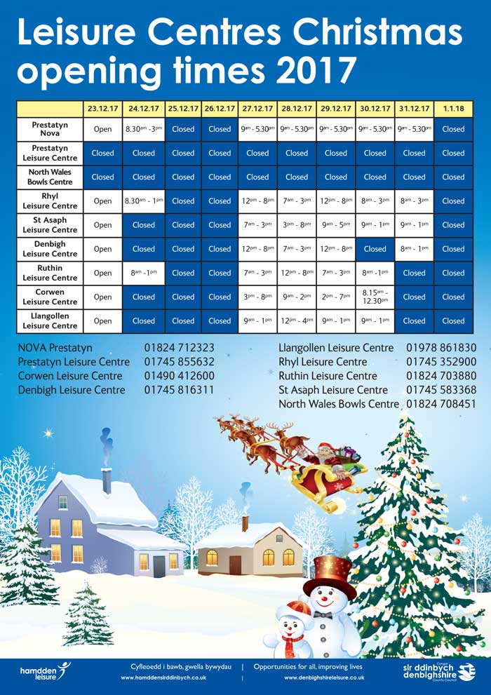 DLLCommunities's tweet photo. For those who are still wanting to work out over the Christmas period please be aware our Leisure Centre opening times will change. https://t.co/fO4qBhfdln