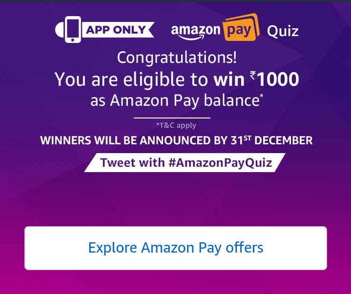 Mahavirsinh1415's tweet image. #amazonappquiz
#HOPE_TO_WIN😊
