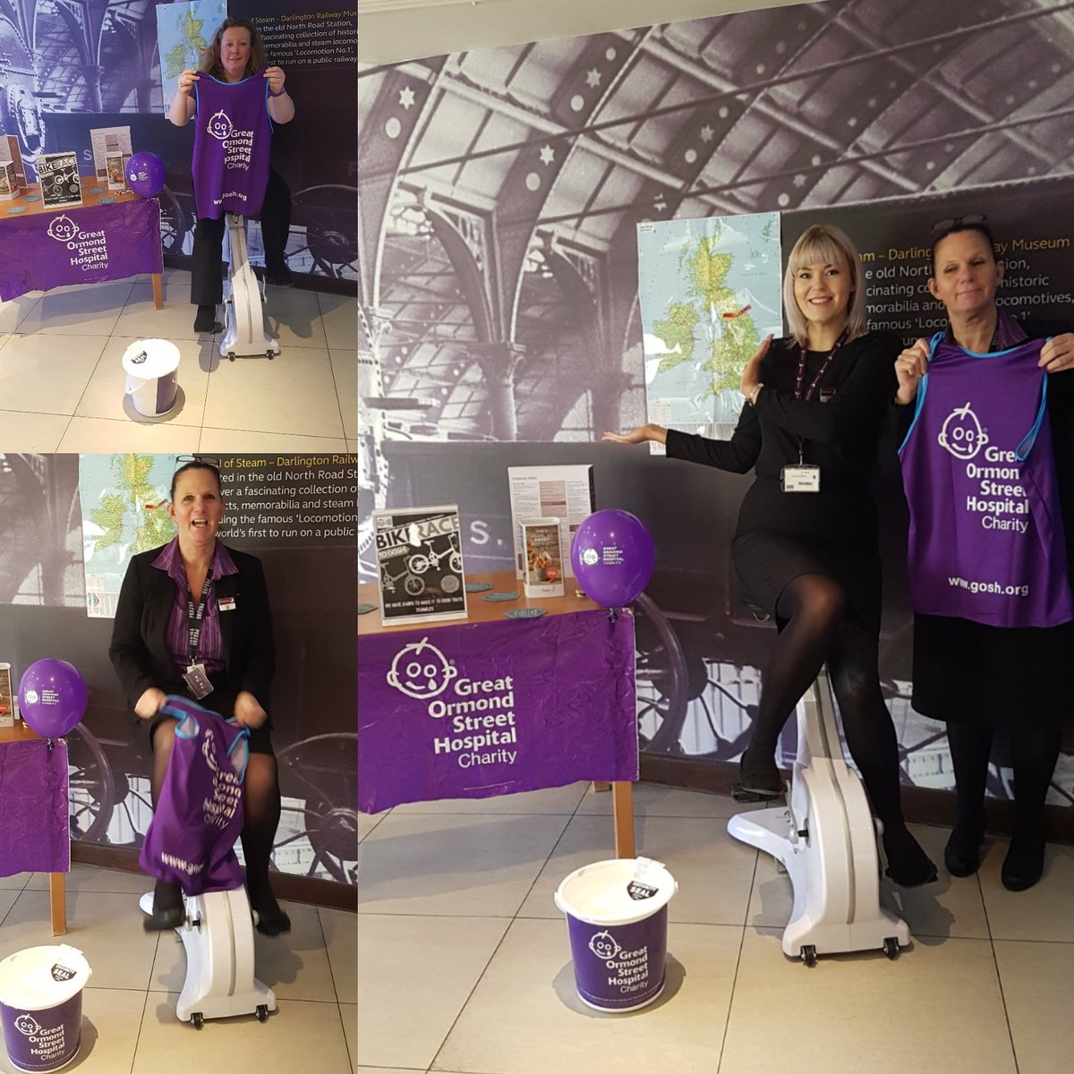 DarloPremierInn's tweet photo. #GoTeamGo #thebiggoshbikeride 250miles 23.5hours @GreatOrmondSt 💜 https://t.co/3q5Pdq2AAH