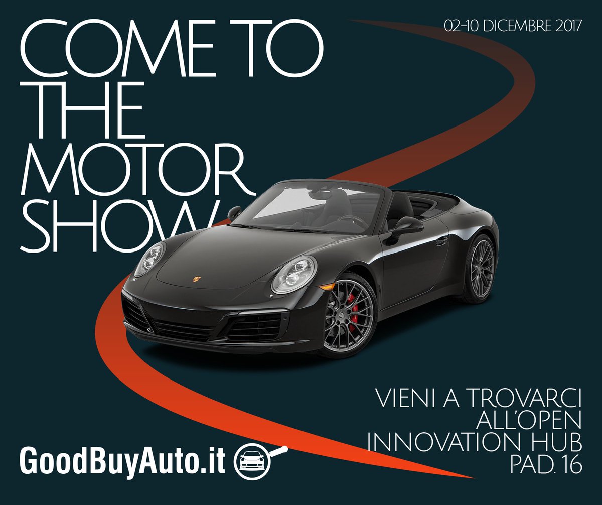 Goodbuyauto's tweet photo. Stiamo diventando grandi!
Fai un salto a trovarci al Motor Show e ti racconteremo come è facile acquistare completamente online la tua prossima auto #GoodBuyAuto #GBA #MotorShow2017 #BoMS2017 #MotorShow #MotorShowBologna #Padiglione16 #OpenInnovationHub #Bolognafiere https://t.co/i147RXPdrU