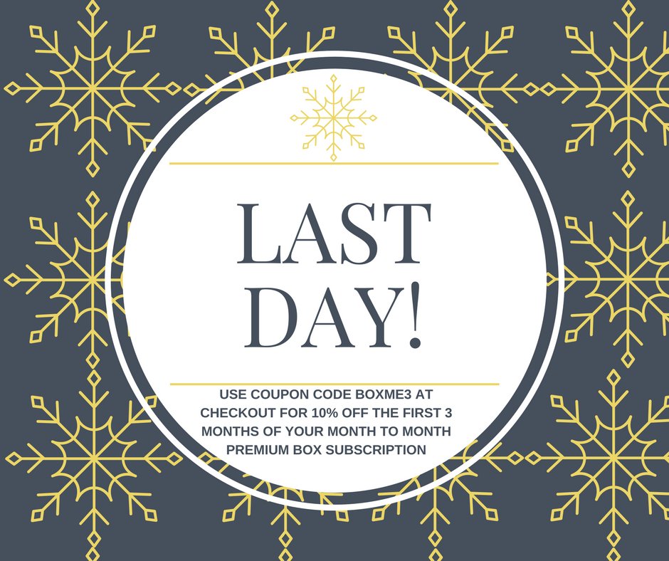 LatterDayBox's tweet photo. Last day for coupon code BOXME3, last day to get your box for Christmas! Makes a great gift! Head to https://t.co/a14OZ0He2f to get started.
#couponcode #discount #lds #ldsbusiness #ldsfamily #subscriptionbox  #christmas #present #gift #uniquegift https://t.co/Zx7OCtFGCs