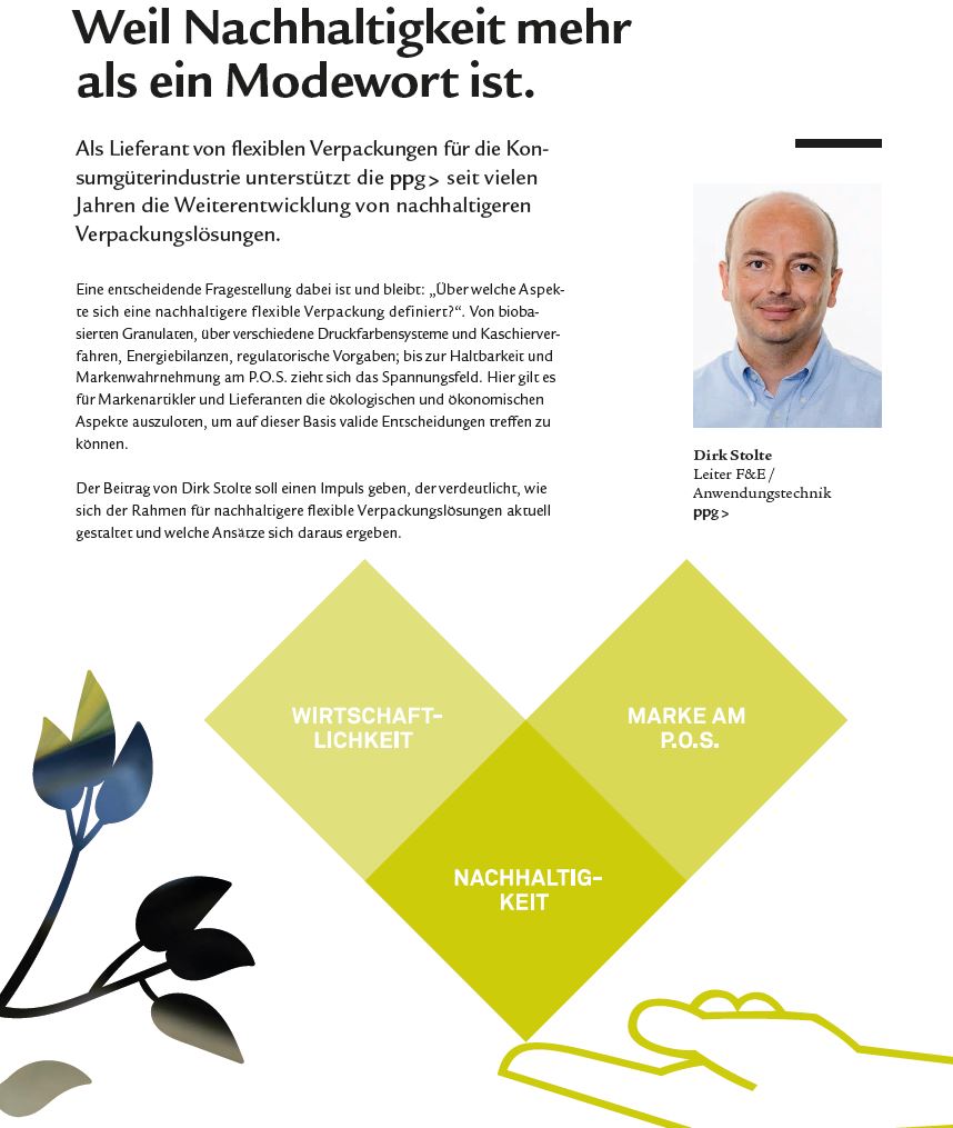 dviVerpackung's tweet photo. Vortrag5: Flexible Verpackungen im Spannungsfeld zwischen ökologischer und ökonomischer Nachhaltigkeit. Dirk Stolte, Leiter F&amp;E/Anwendungstechnik/Head of R&amp;D/Technical support | ppg>holding GmbH. Relevanz von Nachhaltigkeit. Anwendung, Prozesse, Absatzmärkte. #verpackungstagung https://t.co/PGpSJ16vmU