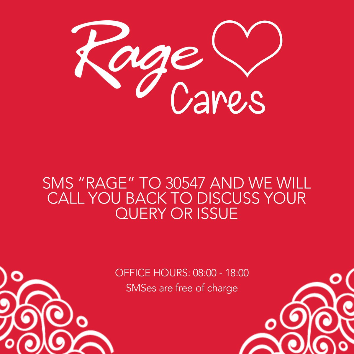 RageFashionSA's tweet photo. For assistance with queries or issues simply SMS "RAGE" to 30547 and we will call you back #RageCares https://t.co/22a7JddqwG