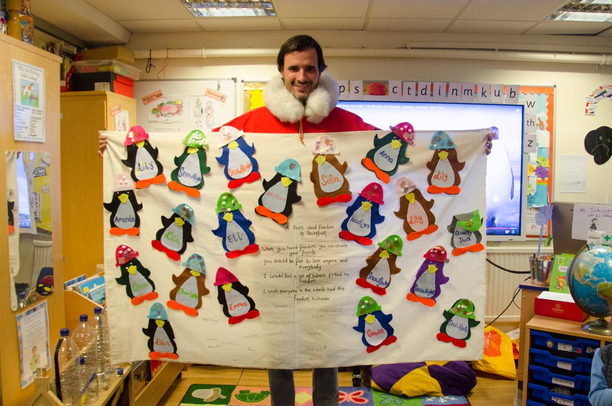 FHSSloaneSquare's tweet photo. This week, one of our lovely Junior parents came in to teach the girls about his upcoming trip to the South Pole. As well as writing a poem, the girls made and named penguins which will go along too! #FHSJuniors #Explorer @GoodNews_Schls https://t.co/MTAfP5gTpJ