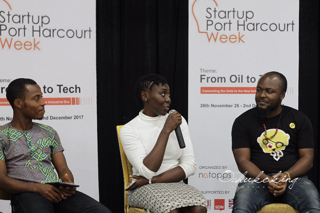 techativeng's tweet photo. Third panel session @Fendwallpaint @pachukundah @UnicornBitex @touchabl @mapledappa @ThrowayNG @UncleDanAkibor #oiltotech #startupphweek  @UKCSSF https://t.co/SeeyBFCSfR