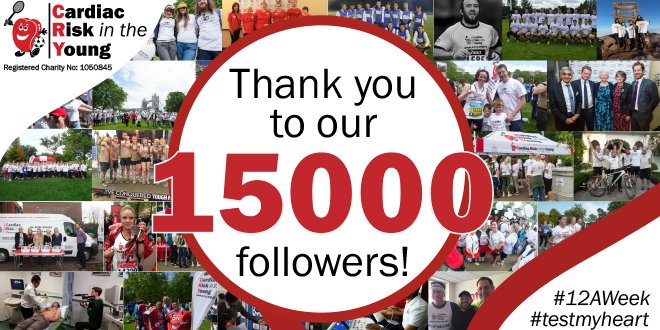 CRY_UK's tweet photo. CRY have now reached 15,000 followers on #Twitter! A big thank you to all our amazing supporters who continue to raise awareness of CRY and young sudden cardiac death. https://t.co/h3J6GZOFWt