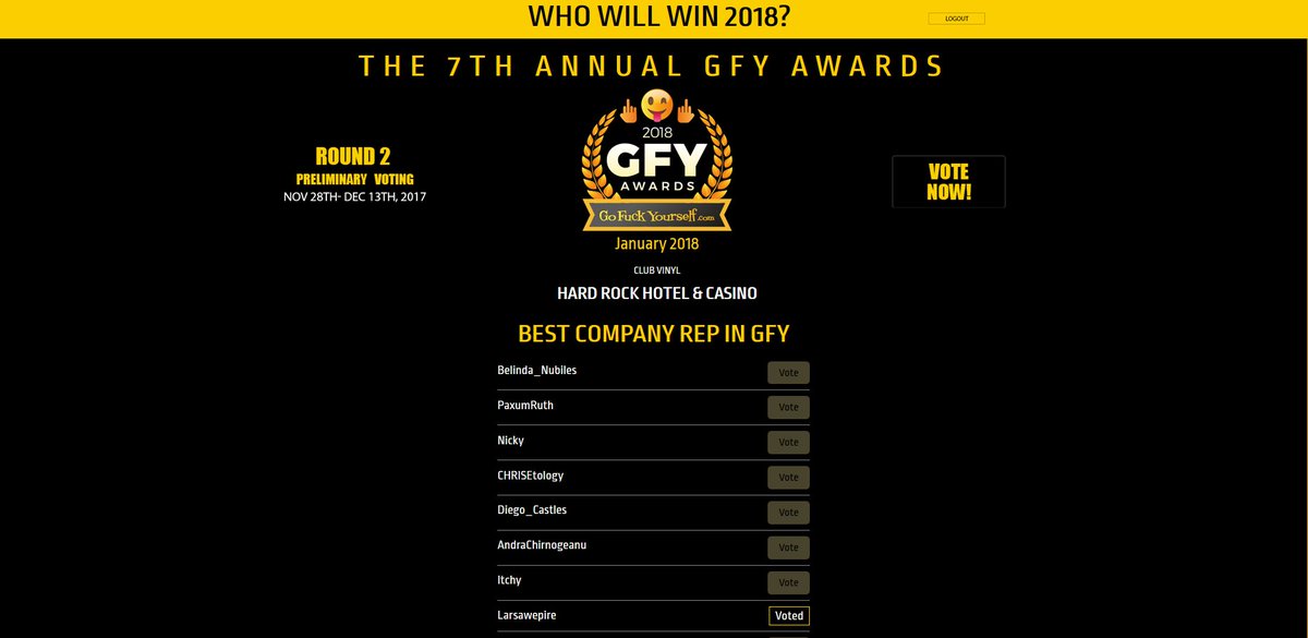 larsawe1's tweet photo. Super excited about being nominated for the 1st time, as 'Best Company Rep' in the #GFY #AWARDS! I'd be happy if you VOTE for me people! thank you! - https://t.co/Fct944Rkvb https://t.co/hNBoKVXsel