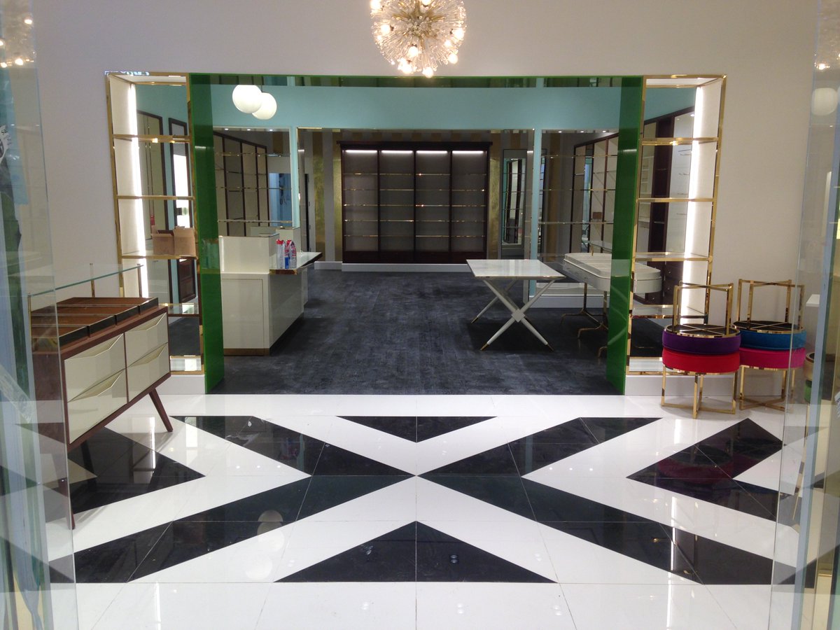 Successful completion of Kate Spade NY @ Bluewater shopping centre now complete - Stone work, Brass inlays and Ceramic floor package.