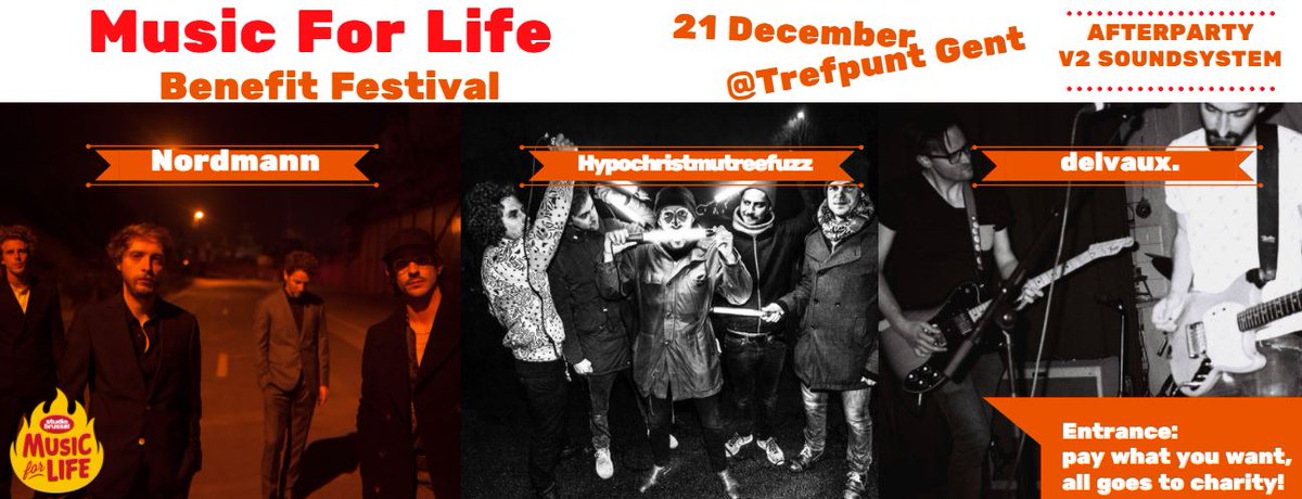 We are very excited to announce this year's Music For Life Benefit Festival!! Make sure you block December 21 to see <a href="/nordmann_music/">NORDMANN</a> AND <a href="/HypoFuzzMusic/">Hypochristmutreefuzz</a> AND delvaux. in ONE night! You decide how much you want to pay! But remember: all donations directly go to <a href="/RockBujumbura/">Rock Bujumbura</a> .