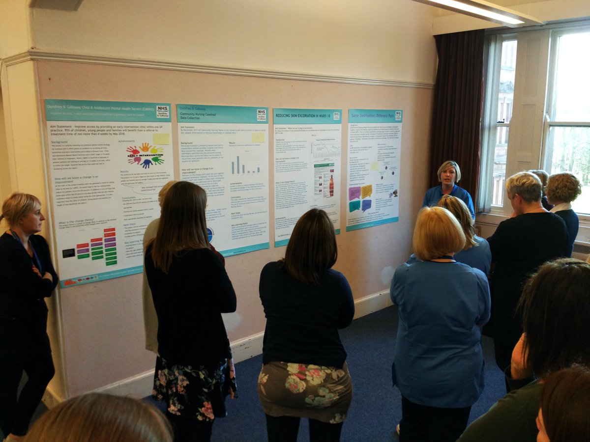 DG_Improvers's tweet photo. #dgsis Charlene presents her improvement project in poster form at Cohort 2 celebration event. A cohort with much to celebrate https://t.co/4UhPbqcGK7