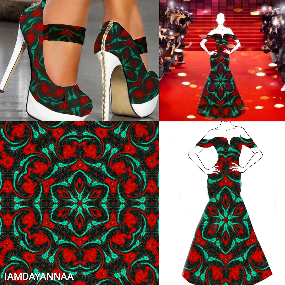 Mock Designs #illustrator #design #christmasdress #festivedesign #christmascolours #red #black #green #fashiondesign #shoes <a href="/TimesFashion/">Fashion Times</a>