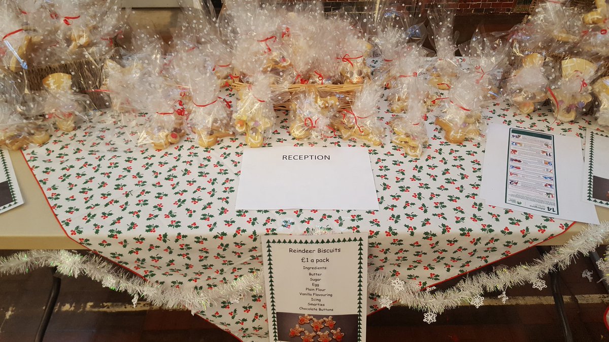 SOT_Enviro's tweet image. Reindeer biscuits and recipes made by reception @SAfoodforlife silver #HeronCrossPrimary one of the many stalls at their Christmas fayre