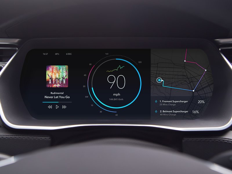 AarhCreative's tweet photo. Would love to explore more automotive #ui concepts, if only just for fun! #tesla #carui https://t.co/3mveOVp7Iv