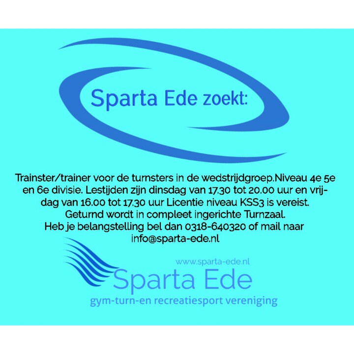 GVSpartaEde's tweet photo. Iets voor jou??? Ga de uitdaging aan!!! https://t.co/w88jR2nC0m