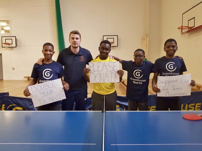 Just 5 days left to have your donation DOUBLED through the <a href="/BigGive/">Big Give</a> #ChristmasChallenge17! Help us provide life-changing opportunities for young people through sport, like these guys on Coach Daniel's <a href="/GreenhouseTTSH/">Greenhouse Sports TT</a> Table Tennis programme. 🏓 Donate here: bit.ly/2hsm05S