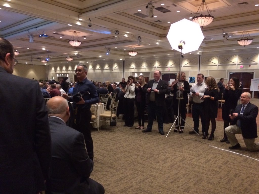 FenCanada's tweet photo. Celebrating 50 years, honouring our pioneers at #WinDoor2017 Main Event.
Trade show continues today 10-3pm only.
Info: https://t.co/ZeSalLT4P6
#Windows #Doors #CdnManufacturing #Fenestration https://t.co/iOJTdefIsT