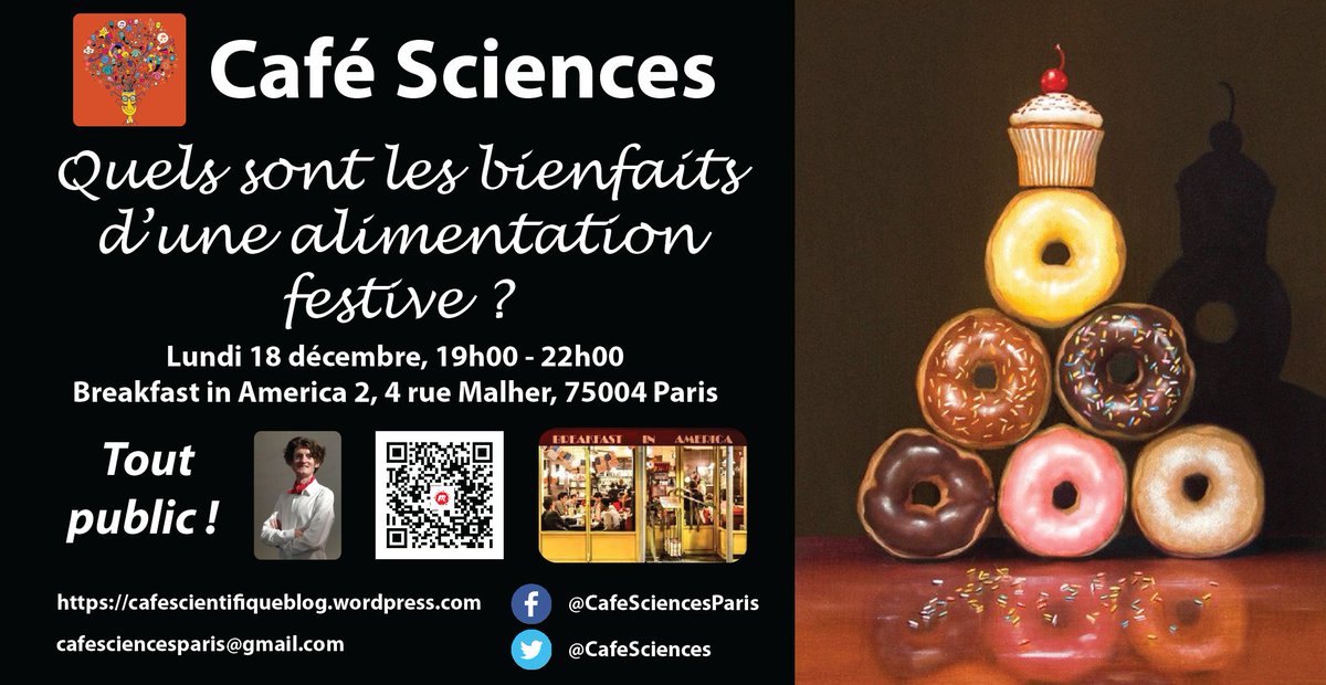 CafeSciences's tweet photo. Prochain @CafeSciences : l'#AlimentationFestive le 18 décembre 19h00-22h00 @BIAParis ! https://t.co/6KFAKHaJvA