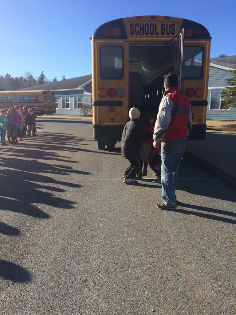 Bus evacuation practice