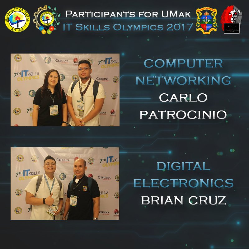 SBCABITS's tweet photo. The Bedan Information Technology Society - SBCA representatives in the UMak I.T. Skills Olympics 2017 last November 29, 2017 https://t.co/do4BESnWHT