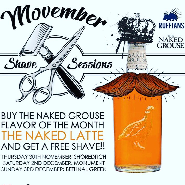 YOURgbEvents's tweet photo. Super excited about working with @LDNCocktailClub @ruffians & @philippalouise1 to raise some serious moolah for the amazing @MovemberUK across three locations in #London this week! #ShaveSessions #MakeUpSessions #NakedLatte #LiveNaked https://t.co/6ukJZuxx6P