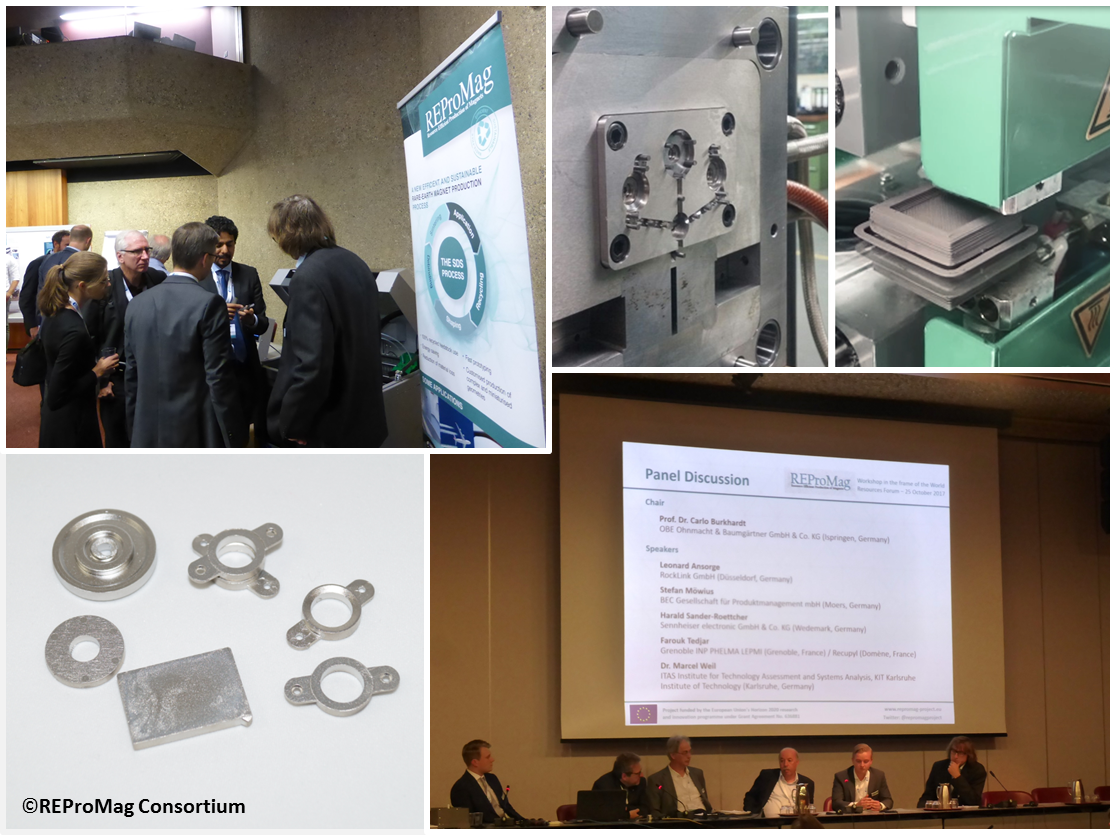 repromagproject's tweet photo. #ThrowbackThursday with impressions of our final event @ #WRF2017 showcasing our results & discussing the #resourceefficient production of magnets with recylcled #RareEarths thanks 2 our speakers; @WRFSwitzerland; @FORAM_project; @EUScienceInnov; @EU_H2020 & our project partners https://t.co/wuLdKkMEAE